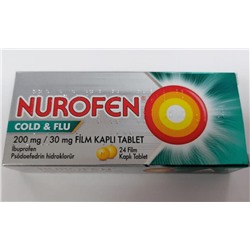 Nurofen Cold and Flu НУРОФЕН КОЛД & ФЛЮ🇹🇷 200мг/30мг (24 таблетки)