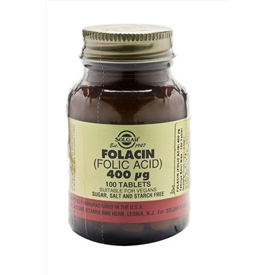 Solgar Folic Acid (folacin) 400 Mcg 100 Tablet 5188