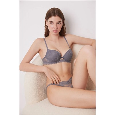 GORGEOUS Sujetador push up encaje gris