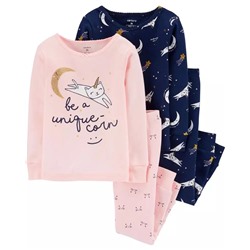 Carter's | Toddler 4-Piece Unicorn Cat Snug Fit Cotton PJs