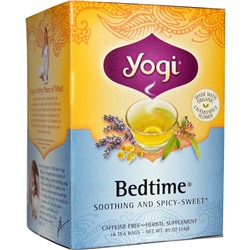 Yogi Tea, Bedtime, без кофеина, 16 чайных пакетиков, 0,85 унции (24 г)