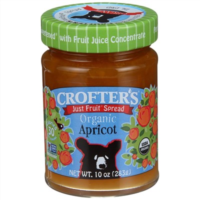 Crofter's Organic, Просто фруктовый джем, абрикос, 10 унций (283 г)