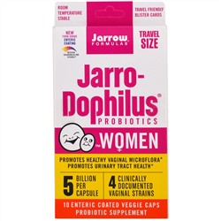 Jarrow Formulas, Пробиотик Jarro-Dophilus, женщины, 10 покрытых энтеросолюбинами капсул