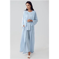 Artış Kadın Uzun Kollu Düğmeli Dantelli Esnek Viskon Sabahlık Pijama Takım 15310