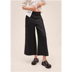 Pantalón culotte 100% lino  -  Mujer | MANGO OUTLET Melilla