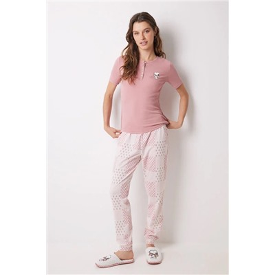 Pijama algodón Snoopy rosa