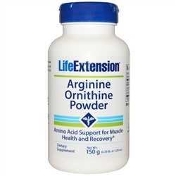 Life Extension, Порошок с аргинином и орнитином, 5,29 унции (150 г)