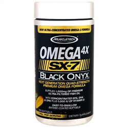 Muscletech, Омега 4X SX-7 Черный оникс, 100 мягких желатиновых капсул
