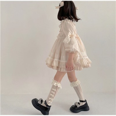 Новые корейские детские носки выше колена с бантом  на 1-13 лет