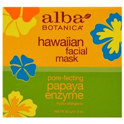 Alba Botanica, Гавайская маска для лица с энзимом папайи, 3 oz (85 г)
