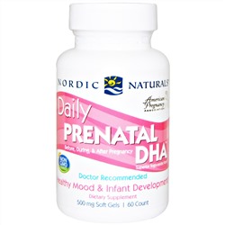 Nordic Naturals, Докозагексаеновая кислота для ежедневного приема во время беременности, 500 мг, 60 мягких капсул