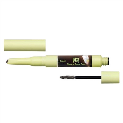 Pixi Beauty, Natural Brow Duo, 2-в-1 карандаш и гель, натуральный коричневый цвет, водонепроницаемый, карандаш 0.12 г (0.004 унции) – гель 2.5 мл (0.084 жидкой унции)