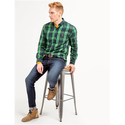 PEACHED TWILL YARN DYE PLAID SHIRT