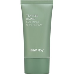 FarmStay Tea Tree Biome Calming Sun Cream, 50g Солнцезащитный крем с экстрактом чайного дерева SPF50+/PA++++ 50г