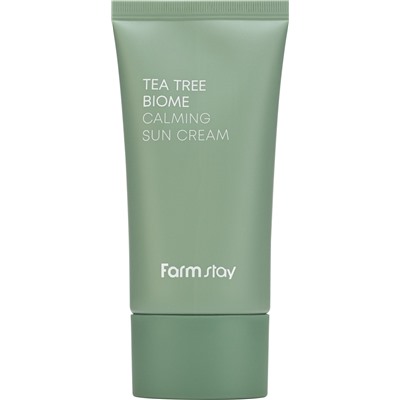 FarmStay Tea Tree Biome Calming Sun Cream, 50g Солнцезащитный крем с экстрактом чайного дерева SPF50+/PA++++ 50г