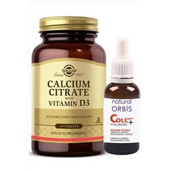 Solgar Calcium Citrate With Vitamin D3 60 Tablet (HEDIYE KOLAJEN SERUM 30 ML KALSİYUM SİTRAT) Skt:09/24 hızlıgeldi003064