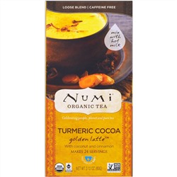 Numi Tea, Organic, какао из куркумы, золотой латте, без кофеина, 2.12 унции (60 г)