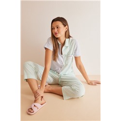 Pijama camisero 100% algodón rayas