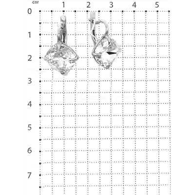 Серьги из серебра с кристаллами Swarovski родированные 925 пробы с-017-001