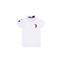 Erkek Çocuk Beyaz Basic Polo Yaka T-Shirt