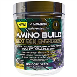 Muscletech, Amino Build Next Gen BCAA Formula With Betaine Energized, Concord Grape, 9.86 oz (280 g)