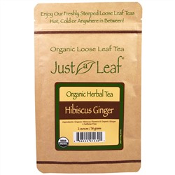 Just a Leaf Organic Tea, Loose Leaf, Herbal Tea, Hibiscus Ginger, 2 oz (56 g)