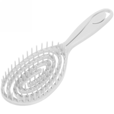 [COSMO STYLE] Расчёска массажная для бережного расчёсывания мокрых волос ОВАЛЬНАЯ БЕЛАЯ, 22,5 х 6,8 см