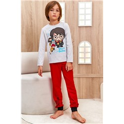 Детская пижама с брюками Juno AW21BJ627 Гарри Поттер красный/серый меланж НАТАЛИ #899160