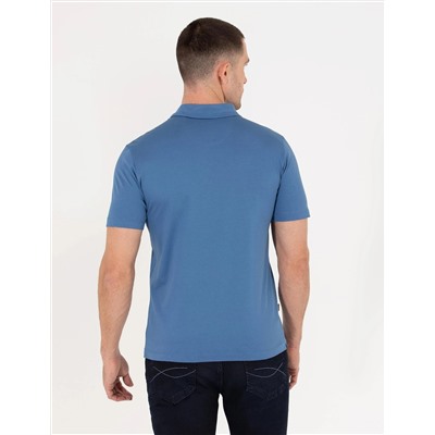 Koyu Mavi Regular Fit Polo Yaka Merserize Tişört