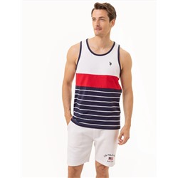COLORBLOCK JERSEY MUSCLE TANK WITH STRIPES