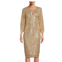 Kensie 3/4 Sleeve Sequin Sheath Dress