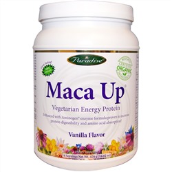 Paradise Herbs, Maca Up, вегетарианский энергетический белок, со вкусом ванили, 15,94 унции (452 г)