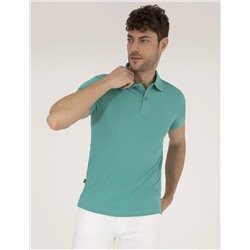 Yeşil Slim Fit Polo Yaka Basic Tişört