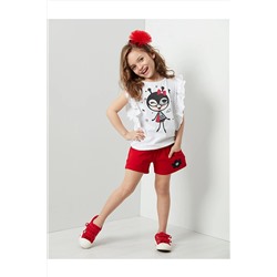 Denokids Bug Love Kız Çocuk T-shirt Şort Takım CFF-19Y1-101