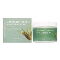 Jigott Moisture Real  Aloe Vera Cream Увлажняющий крем для лица с экстрактом Алоэ Вера  150мл