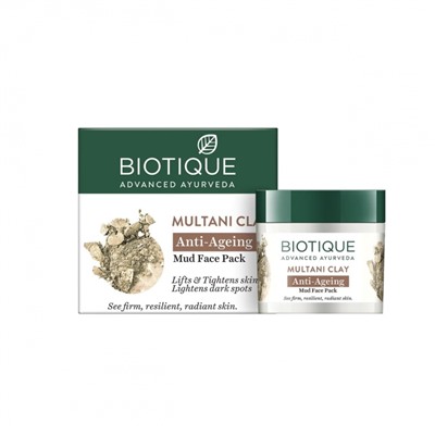 BIOTIQUE Multani clay anti-ageing mud face pack Лечебная грязь антивозрастная глиняная маска для лица 75г