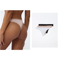 3-PACK OF BRAZILIAN LACE BRIEFS