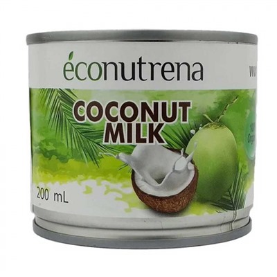 ECONUTRENA Organiс Coconut milk Кокосовое молоко жирность 17% ж/б  200мл