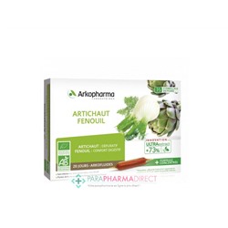ArkoPharma ArkoFluides - Artichaut Fenouil - Dépuratif Confort Digestif - BIO 20 ampoules