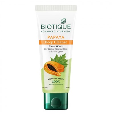 BIOTIQUE Papaya Deep Cleanse Face Wash  Гель для глубокого очищения кожи лица с папайей  50мл
