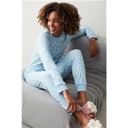 Penti Açık Mavi Flower Garden Termal Pijama Takımı PNXK253723IY-LB3