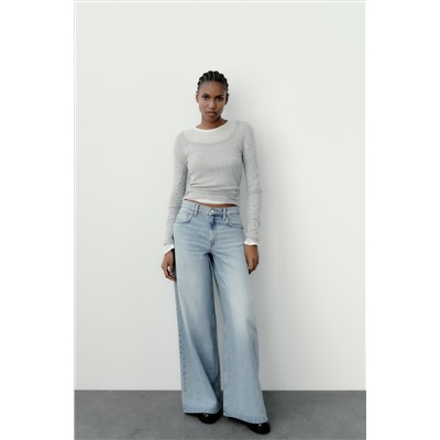 TRF MID-RISE PALAZZO JEANS
