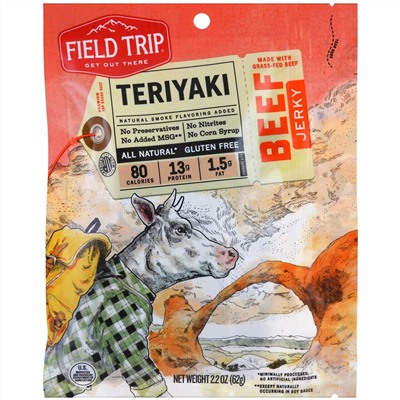 Field Trip Jerky, Beef Jerky, Teriyaki, 2.2 oz (62 g)