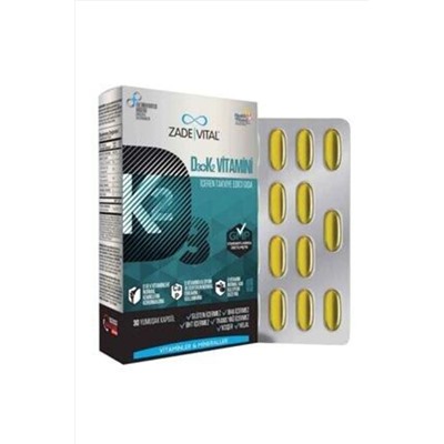 Zade Vital D3+K2 (MK7) Vitamini 30 Yumuşak Kapsül - Blister 8690712025488