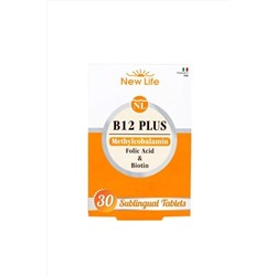 New Life B12 Plus 30 Dilaltı Tablet - Methylcobalamin B12 Vitamini, Folik Asit Ve Biotin 7640128141280