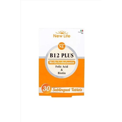 New Life B12 Plus 30 Dilaltı Tablet - Methylcobalamin B12 Vitamini, Folik Asit Ve Biotin 7640128141280