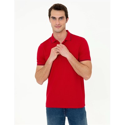 Koyu Kırmızı Slim Fit Polo Yaka Basic Tişört
