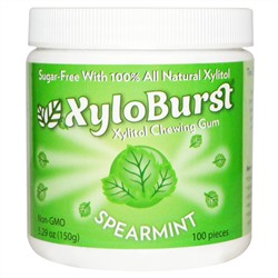 Xyloburst, Жевательная резинка с ксилитолом, мятный вкус, 5,29 унции (150 г), 100 штук.