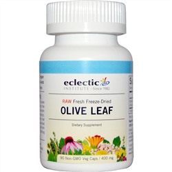 Eclectic Institute, Лист оливы, 400 мг, 90 растительных капсул без ГМО