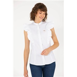 Kadın Beyaz Kısa Kollu Gömlek